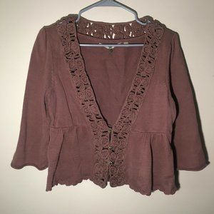 Anthropologie Knitted & Knotted Babydoll Cardigan